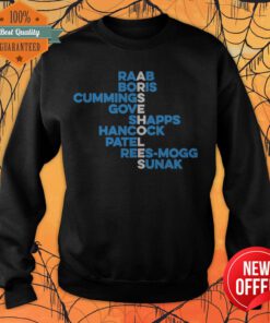 Raab Boris Cummings Gove Shapps Hancock Patel Reesmogg Sunak Sweatshirt