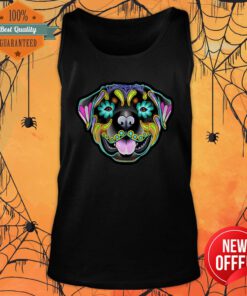 Rottweiler Day Of The Dead Sugar Skull Dog Tank Top
