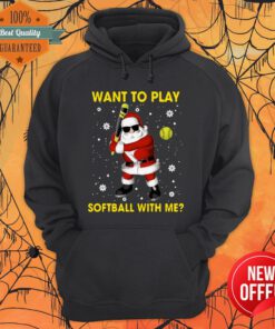 Santa Claus Want To Play Softball With Me Christmas Hoodie
