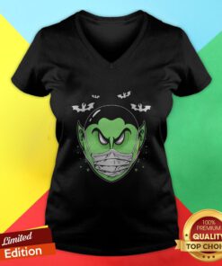 Scary Dracula Head Funny Halloween Costume Vampire Count V-neck