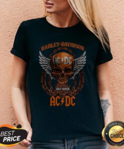 Skull Motor Harley Davidson Cycles AC DC V-neck