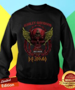 Skull Motor Harley Davidson Cycles Def Leppard Sweatshirt