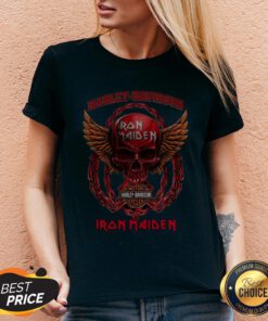 Skull Motor Harley Davidson Cycles Iron Maiden V-neck