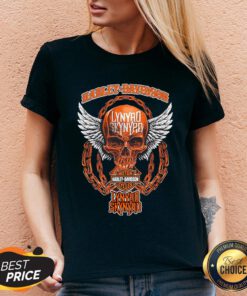 Skull Motor Harley Davidson Cycles Lynyrd Skynyrd V-neck