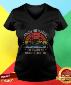 Social Distancing Expert Video Gamer Gaming Vintage Gift V-neck