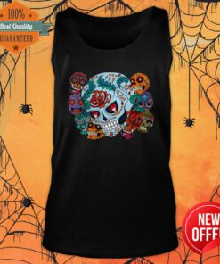 Sugar Skull Collage Dia De Muertos Day Of The Dead Tank Top