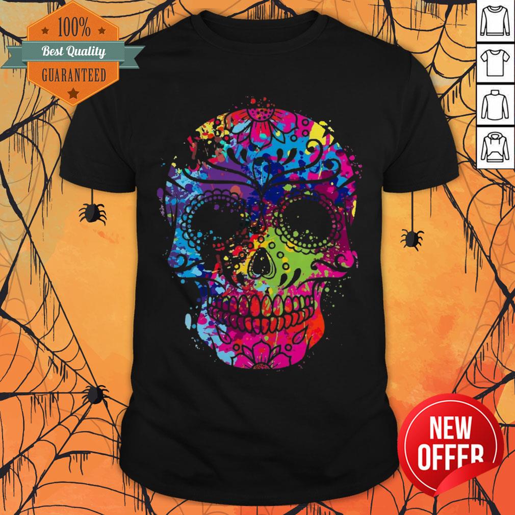 Sugar Skull Colorful Day Of The Dead Dia De Los Muertos Shirt