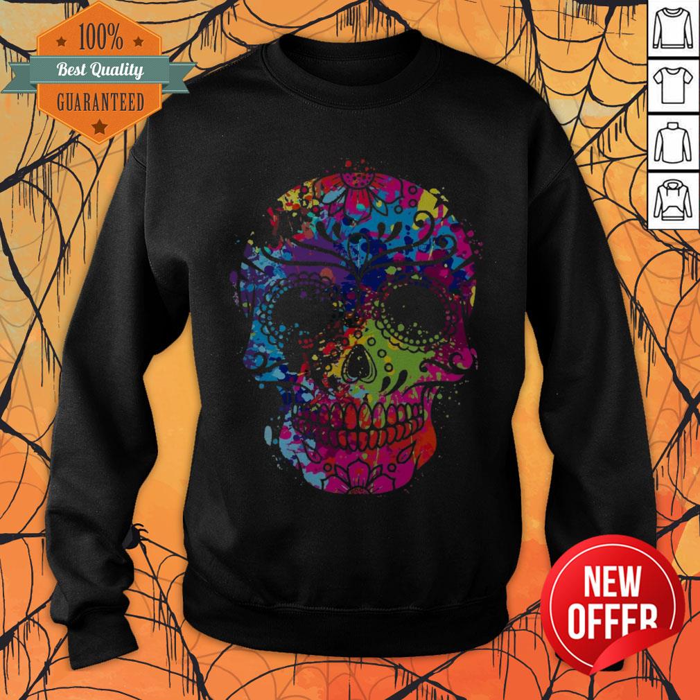 Sugar Skull Colorful Day Of The Dead Dia De Los Muertos Sweatshirt