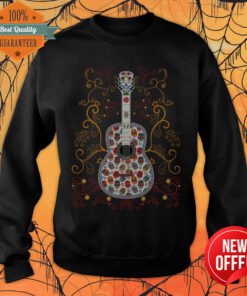 Sugar Skull Colorful Guitar Day Of The Dead Sweatshirt