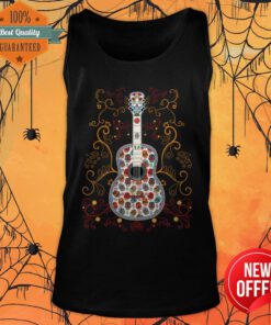 Sugar Skull Colorful Guitar Day Of The Dead Tank Top