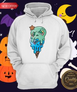 Sugar Skull Ice Cream Mint And Blue Day Of The Dead Hoodie
