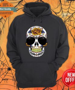 Sugar Skull Wearing Sunglasses Day Of The Dead Hoodie