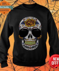 Sugar Skull Wearing Sunglasses Day Of The Dead Sweatshirt