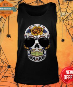 Sugar Skull Wearing Sunglasses Day Of The Dead Tank Top