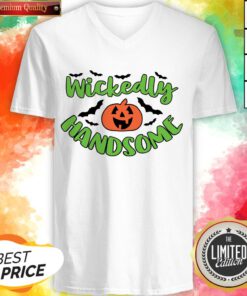 Wickedly Handsome Pumpkin Halloween Day 2020 V-neck