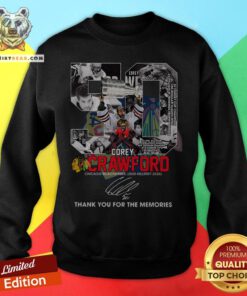 50 Corey Crawford Chicago Blackhawks 2005 06 2007 2020 Thank You For The Memories Signature Sweatshirt - Design By Teeshirtbear.com