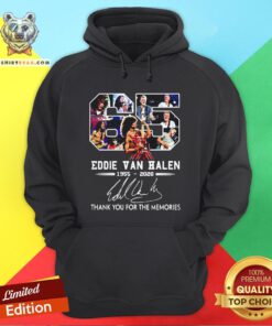 65 Eddie Van Halen 1955-2020 Signature Thank You For The Memories Hoodie - Design By Teeshirtbear.com