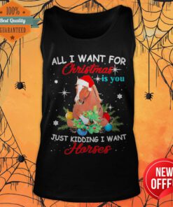 All I Want For Christmas Is You Just Kidding I Want Horses Funny Tank Top