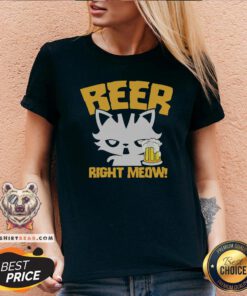 Awesome Beer Right Meow V-neck - Design By Teeshirtbear.com