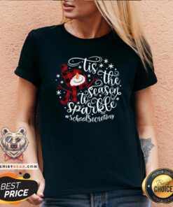 Awesome Tis The Season To Sparkle School Secretary V-neck - Design By Teeshirtbear.com