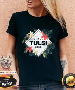 Awesome Tulsi Gabbard For President 2020 Distressed Hawaii Plants Unisex V-neck - Design By Teeshirtbear.com