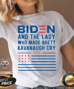 Biden And The Lady Who Made Brett Kavanaugh Cry 2020 V-neck - Design By Teeshirtbear.com