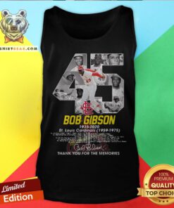 Bob Gibson 1935-2020 St.Louis Cardinals 1959-2975 Thank You For The Memories Signature Tank Top - Design By Togethertee.com