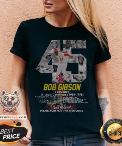 Bob Gibson 1935-2020 St.Louis Cardinals 1959-2975 Thank You For The Memories Signature V-neck - Design By Togethertee.com