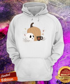 Coffee And Scares Skull Pumpkin Halloween Hoodie