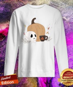 Coffee And Scares Skull Pumpkin Halloween Sweatshirt