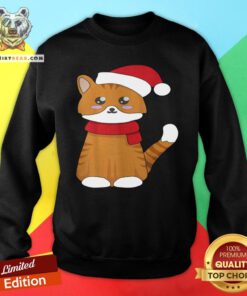 Cute Cat Love Xmas Hat Sweatshirt - Design By Teeshirtbear.com