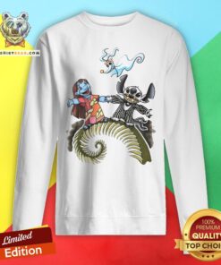 Cute Lilo And Stitch Halloween Jack Skellington Sally Zero Sweatshirt - Design By Teeshirtbear.com