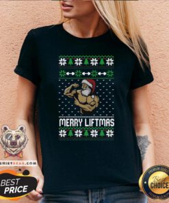Cute Merry Liftmas Christmas Funny Sweat V-neck - Design By Teeshirtbear.com
