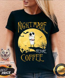 Cute Nightmare Before Dunkin Donuts Halloween V-neck - Design By Teeshirtbear.com