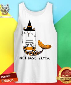 Cute Not Basic Extra Mermaid Cat Halloween Tank Top