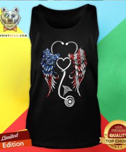 Cute Nurse Wings American Flag Tank Top - Design By Teeshirtbear.com