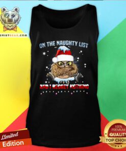 Cute Owl On The Naughty List And I Regret Nothing Christmas Tank Top - Design By Teeshirtbear.com