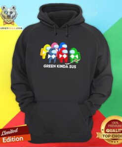 Cute Power Rangers Among Us Green Kinda Sus Hoodie - Design By Teeshirtbear.com