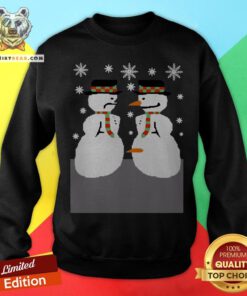 Cute Snowman Nose Thief Ugly Christmas Sweatshirt - Design By Teeshirtbear.com