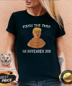 Flush The Turd On November 3rd Anti President Trump Poo 2020 V-neck - Design By Teeshirtbear.com