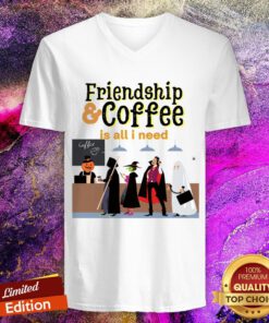 Friendship & Coffee Is All I Need Halloween V-neck