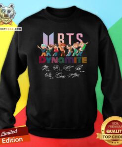 Funny BTS Chibi Dynamite Signatures Sweatshirt - Design By Teeshirtbear.com