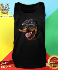 Funny Rottweiler With Cigar Wearing Aviator Sunglass Tank Top - Design By Teeshirtbear.com