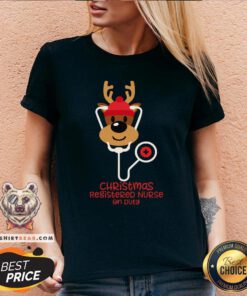Good Christmas Registered Nurse Reindeer Nurse On Duty V-neck - Design By Teeshirtbear.com