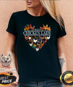 Good Crazy Chicken Lady Heart V-neck - Design By Togethertee.com