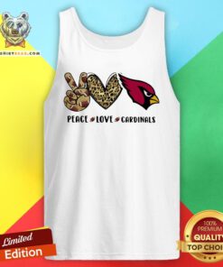 Good Peace Love St. Louis Cardinals Logo Tank Top - Design By Teeshirtbear.com