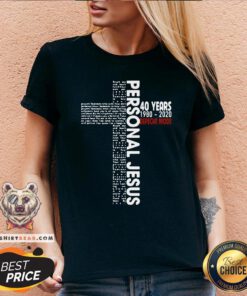 Good Personal Jesus Lyrics 50 Years Depeche Mode V-neck - Design By Teeshirtbear.com