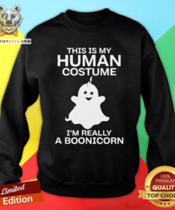 Good This Is My Human Costume I’m Really A Unicorn Halloween Sweatshirt - Design By Teeshirtbear.com