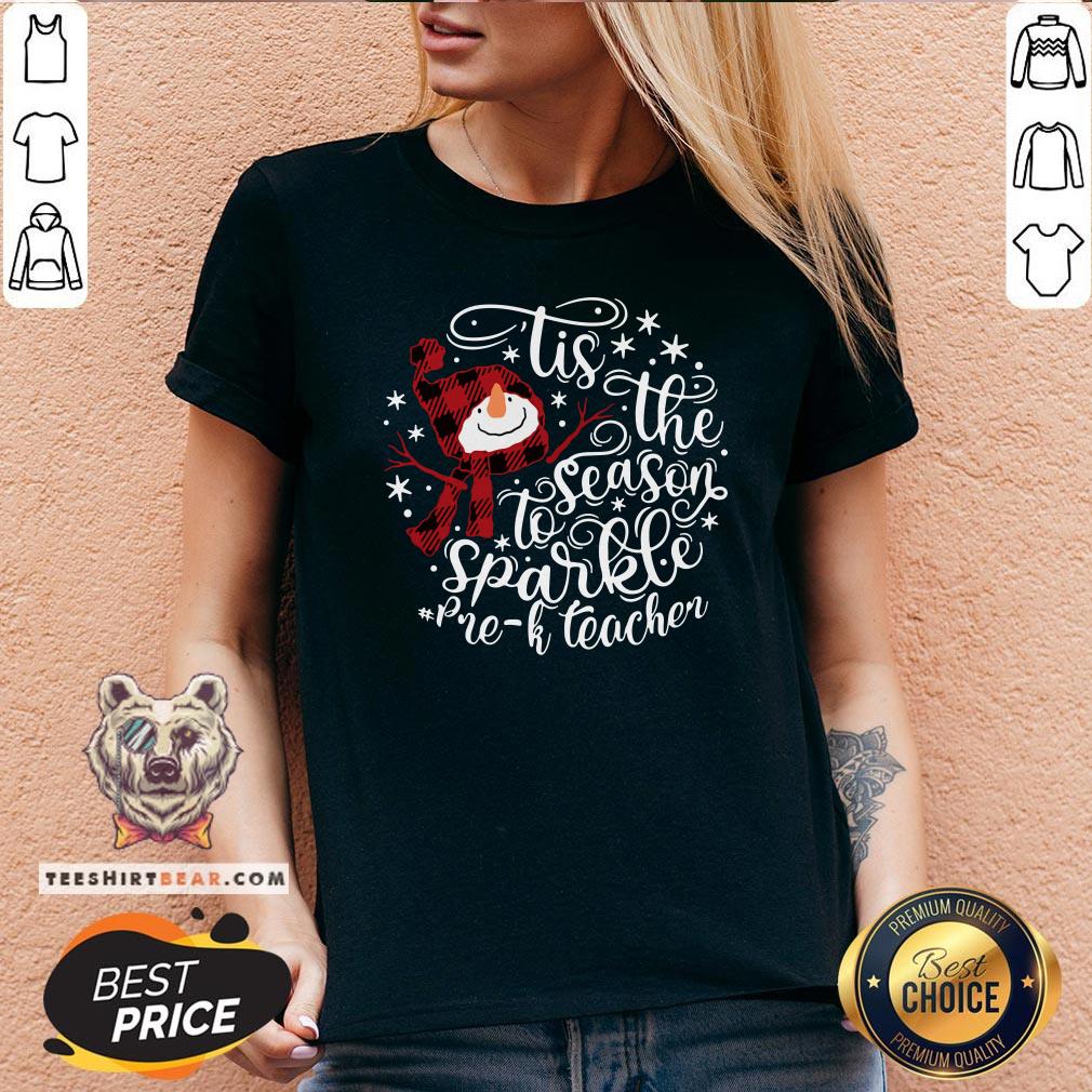 Good Tis The Season To Sparkle Pre K Teacher V-neck - Design By Teeshirtbear.com Good Tis The Season To Sparkle Pre K Teacher V-neck - Design By Teeshirtbear.com