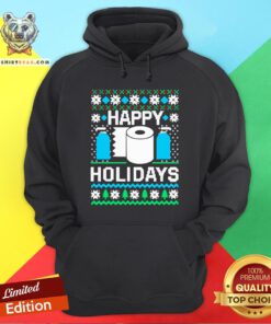Happy Holidays Toilet Paper Hand Sanitizer Ugly Christmas Hoodie - Design By Teeshirtbear.com